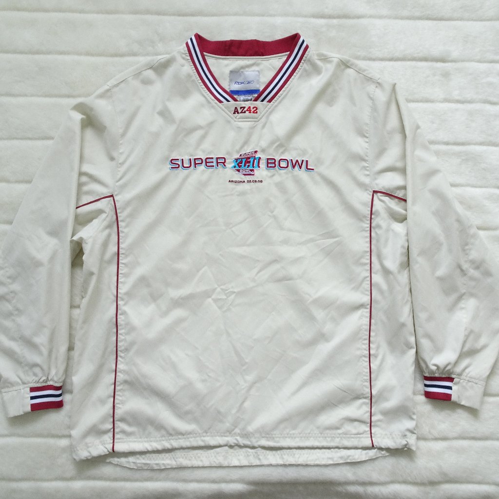 Reebok Super Bowl Xlii 2008 Vintage Pullover Windbreaker Jacket Xl